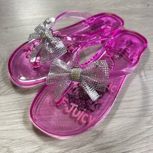 Juicy Couture Pink Sandals with Rhinestone Bows